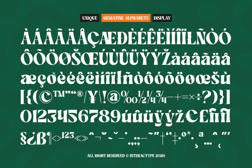 Gema Tine - Bold Serif Display Font